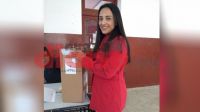 Votó Natalia Ferreyra, candidata a intendente de Los Telares por el Frente Renovador y Progresista