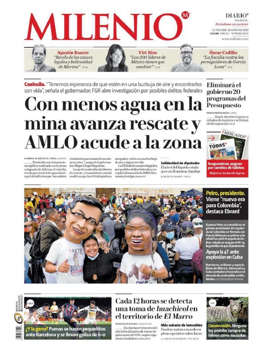 Portadas de los principales diarios nacionales de México Tus Buenas