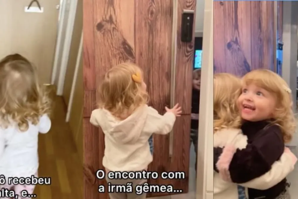 Emotivo video: mira el viral de dos gemelas que se reencuentran luego de estar separadas por la pandemia 