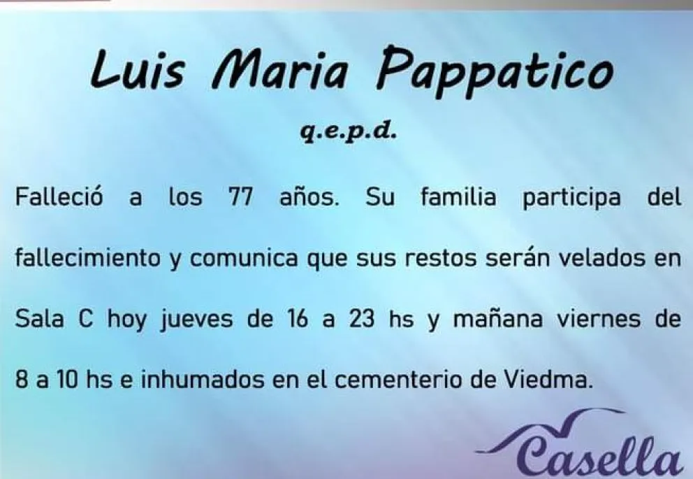Falleció Luis "Chiche" Pappático