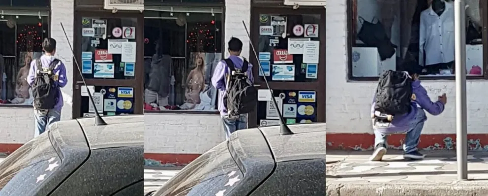 Un adolescente produjo hechos de vandalismo en comercios de la calle Buenos Aires