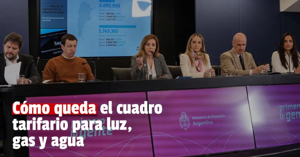 El Gobierno anunció el nuevo esquema de tarifas con topes de subsidios para la luz, el gas y el agua