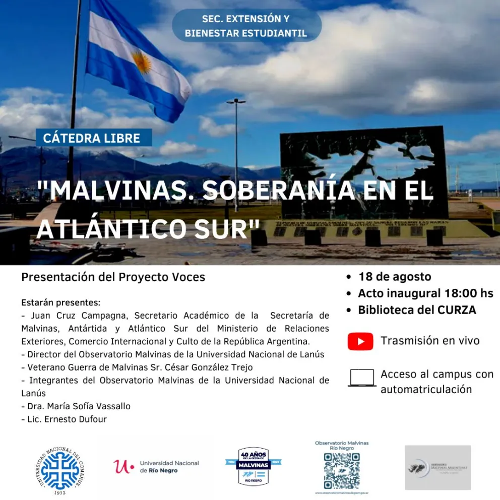 La causa Malvinas irá al debate en las universidades viedmenses