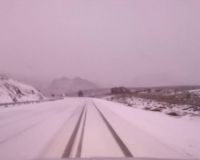 Ruta Nacional 23: nieva intensamente entre Dina Huapi y Comallo