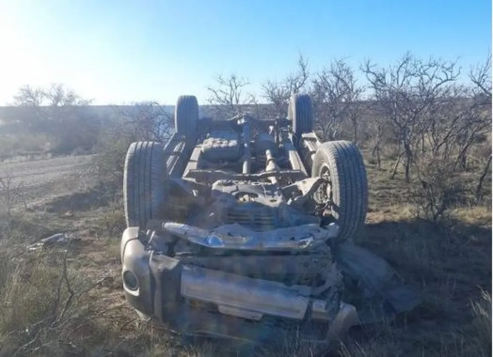 Una conductora quiso esquivar una vaca, volcó y sufrió golpes
