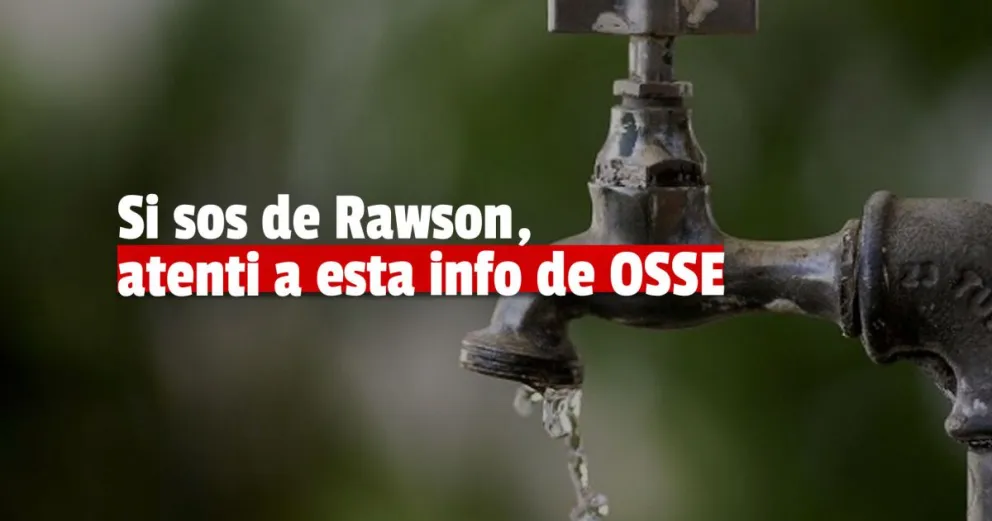 Rawson: el lunes habrá una zona que tendrá cortes de agua
