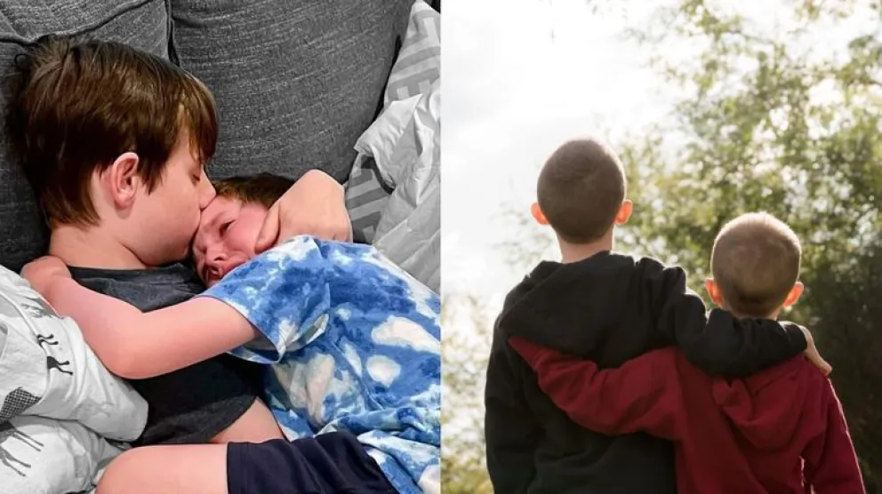 Conmovedor: un adolescente tiene cáncer, le contó a su hermanito y la foto del momento fue viral