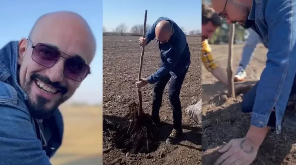 Comprometido con el medioambiente: Abel Pintos plantó mil árboles en su ciudad natal