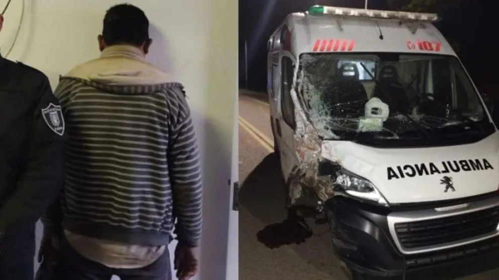 Intentó escapar en una ambulancia, chocó y huyó a pie