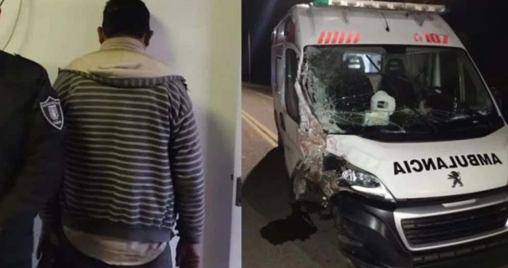 Robó una ambulancia, la chocó y fue detenido mientras escapaba a pie