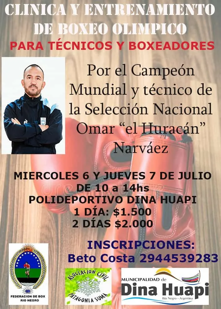 Habrá clínica de entrenamiento de boxeo olímpico en Dina Huapi