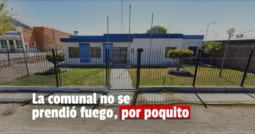 Casi se prende fuego la base de la Policía comunal en Rawson 