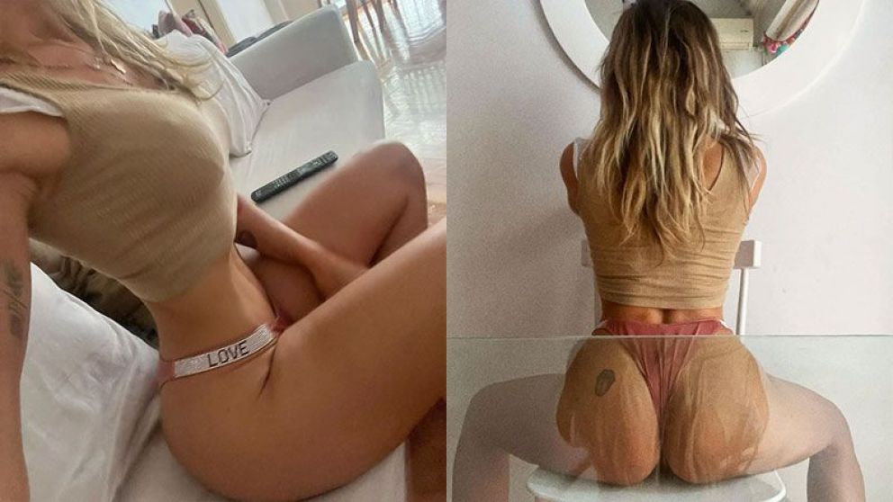 El domingo de Jimena Barón de entrecasa: posó en ropa interior frente al espejo
