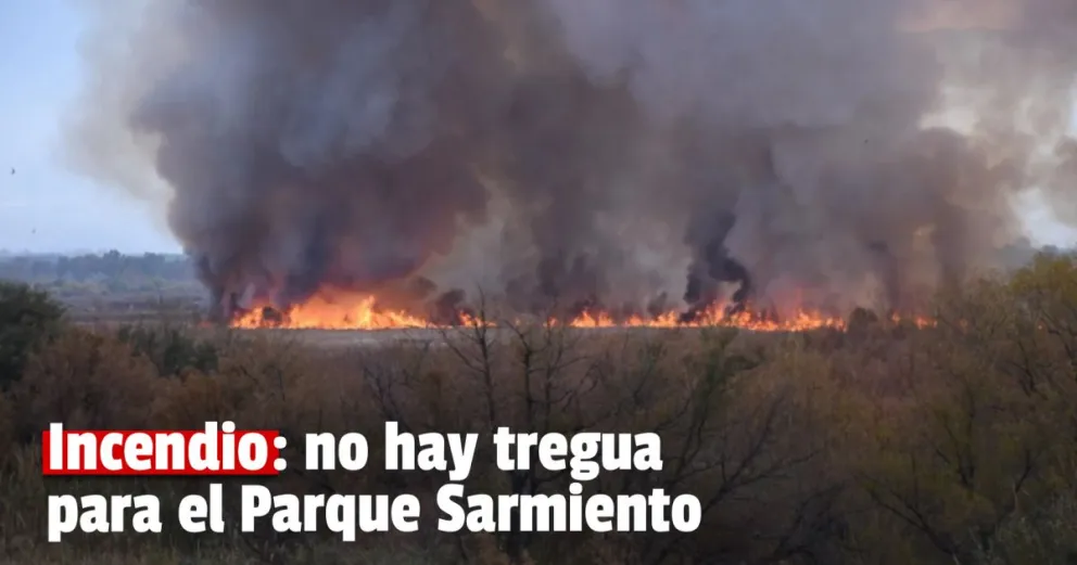 Incendio: no hay tregua  para el Parque Sarmiento
