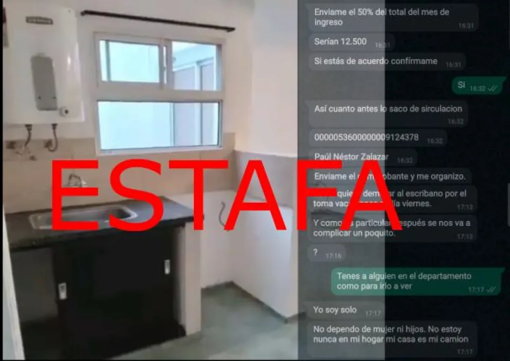 Dice que es camionero, publica alquileres falsos y estafa a la gente 